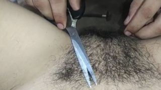 Lovely hubby shaved wife’s pussy