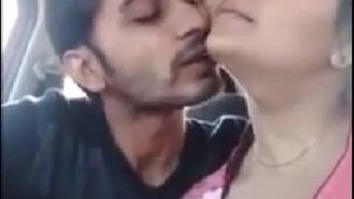 Horny Indian couple making out in car