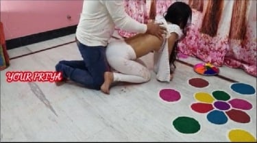 Desi siblings enjoying sex on Holi - Indian incest sex