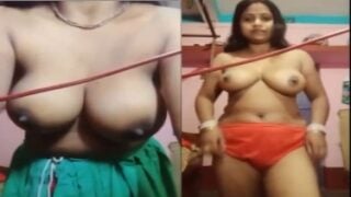 Horny Bengali woman showing big boobs
