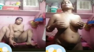 Horny desi woman takes belan in her pussy