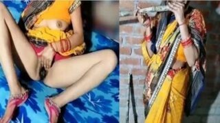 Thirsty hairy pussy of sugarcane lover bhabhi