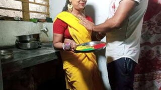 Celebrating holi with sexy desi bhabhi