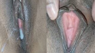Creampied little pink pussy of desi girlfriend