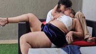 Sexy big ass aunty making love to college boy