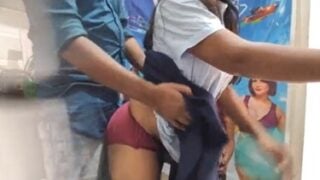 Sexy college girl fucked by horny step brother in kitchen