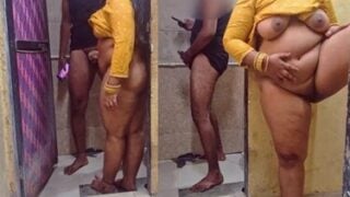 Lusty big boobs hot Indian woman seducing neighbor